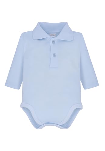 Ellepi Body mit Polokragen mit langen Ärmeln, warm, Baumwolle, Hoher Kragen, Jungen, Monate, Weiß, cremefarben, Rot, Blau, Hellblau, hellblau, 0 Monat von Ellepi