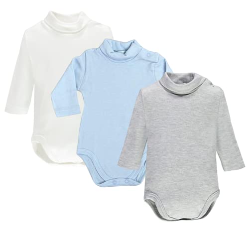 Ellepi baby body rollkragen junge langarm hemd kurzarm jungen kinder mit bodys langarmbody kragen weiss babybody weiß schwarz mädchen wickelbody fliege strampler rot, Weiß Himmel Grau, 18 Monate von Ellepi