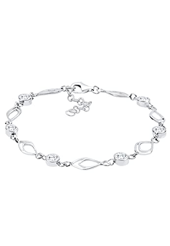 Elli Armband Damen Feder Boho modern mit Zirkonia Kristallen in 925 Sterling Silver von Elli