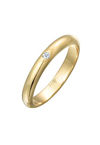 Elli PREMIUM Ring Damen Ehering Solitär mit Diamant (0.03 ct.) in 375 Gelbgold von Elli