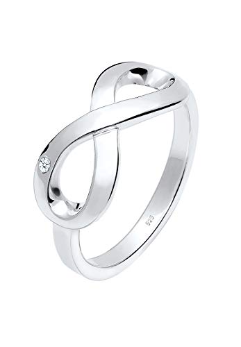 Elli PREMIUM Ring Damen Infinity Symbol endlos mit Diamant (0.02 ct.) in 925 Sterling Silber von Elli