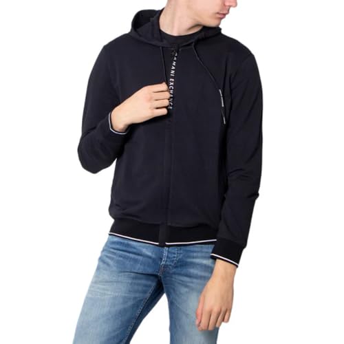 Armani Exchange Herren French Terry Hoodie Kapuzenpullover, Black, XXL von Armani Exchange