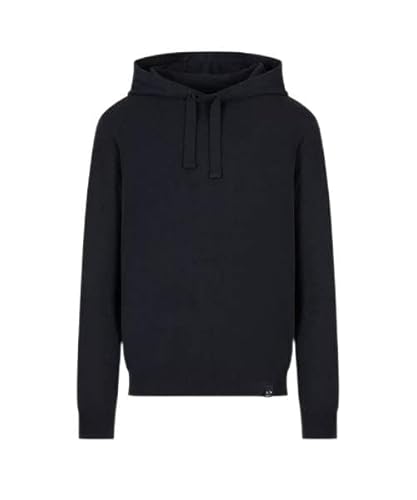 Armani Exchange Herren Hoodie, Patch Logo On Front Hooded Sweatshirt, Schwarz, S von Armani Exchange