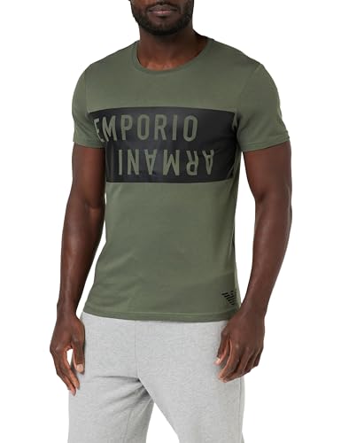 EMPORIO ARMANI Herren Bold Logo Crew Neck T-Shirt, Military/Black, M von Emporio Armani