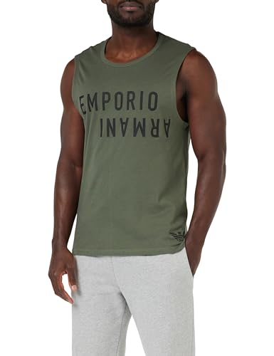 EMPORIO ARMANI Herren Bold Logo Sleveless T-Shirt, Military/Black, M von Emporio Armani