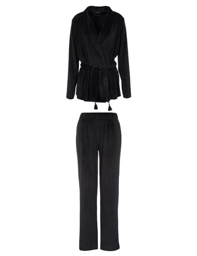 Emporio Armani Damen Emporio Armani Women's Jacket+loose Chenille Jacket Loose Fit Pants, Schwarz, S EU von Emporio Armani