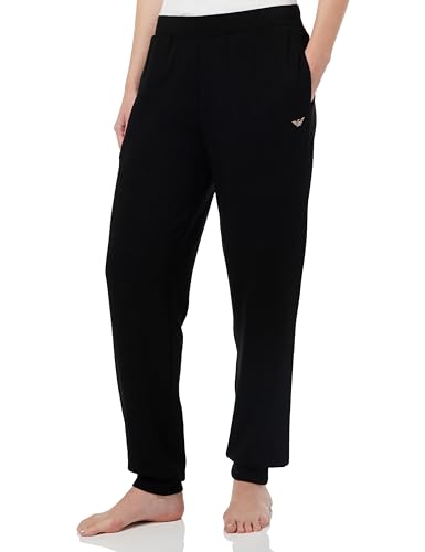 Emporio Armani Damen Emporio Armani Women's With Cuffs Viscose Fleece Sweatpants, Schwarz, L EU von Emporio Armani