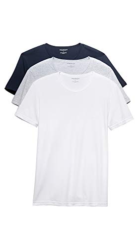 Emporio Armani Herren Emporio Armani Katoenen T-shirt voor heren, ronde hals, verpakking van 3 stuks Unterhemd, Grau/Weiß/Marineblau, S EU von Emporio Armani