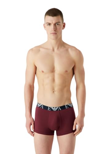 Emporio Armani Herren Emporio Armani Men's 3-pack Bold Monogram Trunks, White/Marine/Burgundy, L EU von Emporio Armani