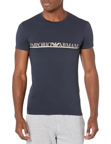 Emporio Armani Herren Emporio Armani Men's Crew Neck T-shirt The New Icon T Shirt, Marine, M EU von Emporio Armani