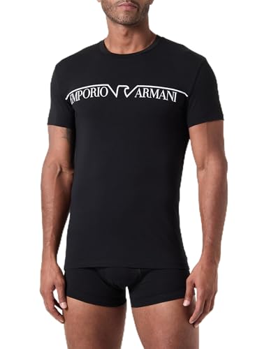 Emporio Armani Herren MEGALOGO Crew Neck T-Shirt + Trunk Badehosen, Nero, M Emporio Armani Herren MEGALOGO Crew Neck T-Shirt + Trunk Badehosen, Nero, M von Emporio Armani