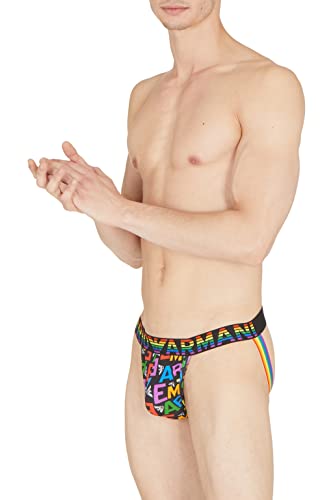 Emporio Armani Men's 2-Pack Jockstrap Logo Jock Strap, Ea Rainbow Col/Black, L von Emporio Armani