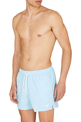 Emporio Armani Men's Embroidery Logo Boxer Short Swim Trunks, Sky Blue, 48 von Emporio Armani