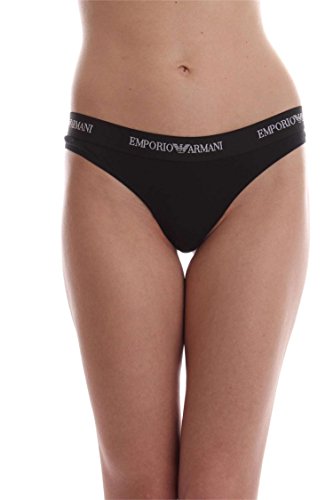 Emporio Armani Underwear Damen String 163337CC317 String, Mehrfarbig (BIANCO/NERO 00911), L von Emporio Armani