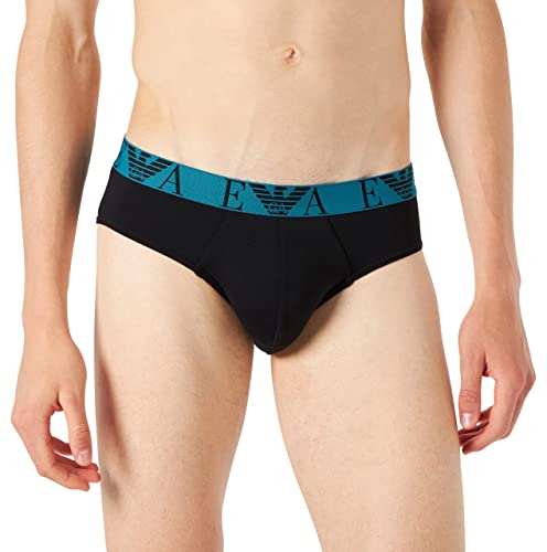 Emporio Armani Underwear Herren 2-Pack Bold Monogram Briefs, Topaz/Black von Emporio Armani