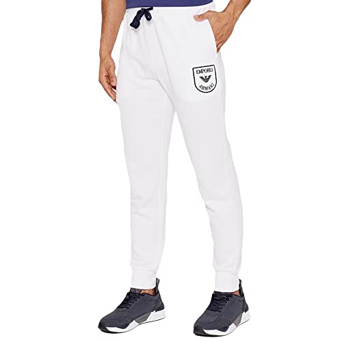 Emporio Armani Underwear Herren Iconic Terry Trousers, White, XXL von Emporio Armani