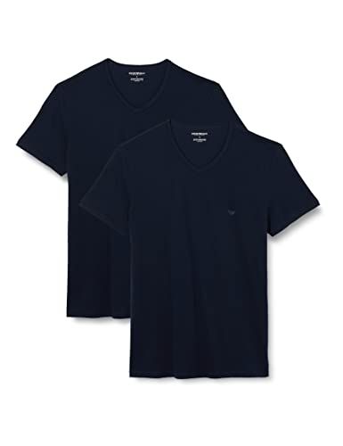 Emporio Armani Underwear Herren Pure Cotton T-shirt (2-er Pack), Marine/Marine , S von Emporio Armani
