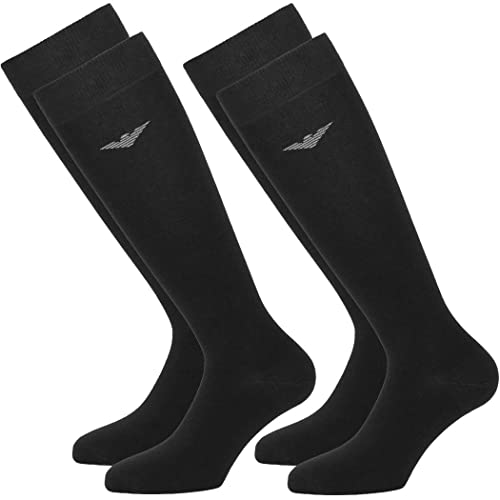 Emporio Armani Underwear Men's 2-Pack Long Socks, Black, TU von Emporio Armani