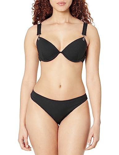 Emporio Armani Women's Dot Foil Lycra Sculpture Bra and Brief Bikini Set, Black, L von Emporio Armani