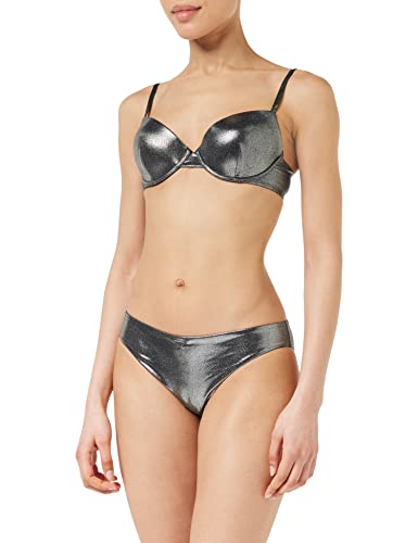 Emporio Armani Women's Dot Foil Lycra Sculpture Bra and Brief Bikini Set, Black, XL von Emporio Armani