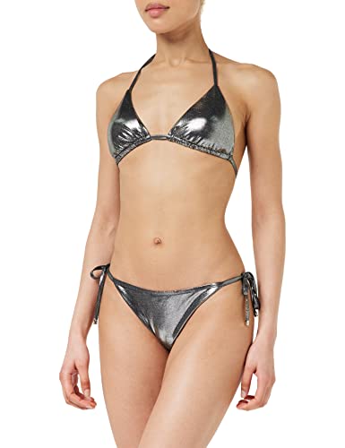 Emporio Armani Women's Dot Foil Lyrca String Brief Bikini Set, Black, M von Emporio Armani