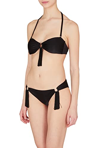 Emporio Armani Women's Fringes Lycra Band and Brazilian Bikini Set, Black, S von Emporio Armani