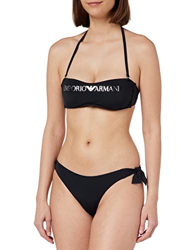 Emporio Armani Women's Logo Lover Band and Bow Brazilian Bikini Set, Black, S von Emporio Armani