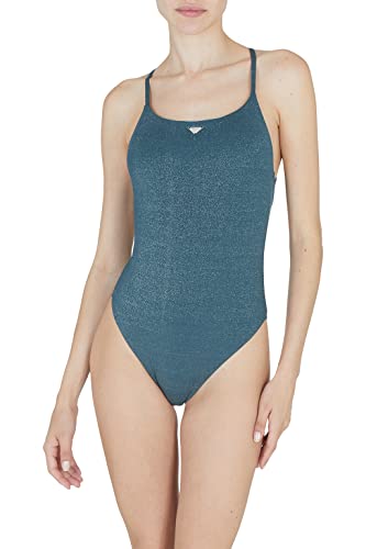 Emporio Armani Women's Lurex Textured Yarn One Piece Swimsuit, Tropical Green, M von Emporio Armani