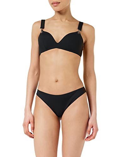 Emporio Armani Women's Ribbed Lycra Triangle Brazilian Bikini Set, Black, S von Emporio Armani