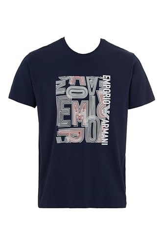 T-Shirt mit Rundhalsausschnitt und Eagle-Makro-Logo von Emporio Armani