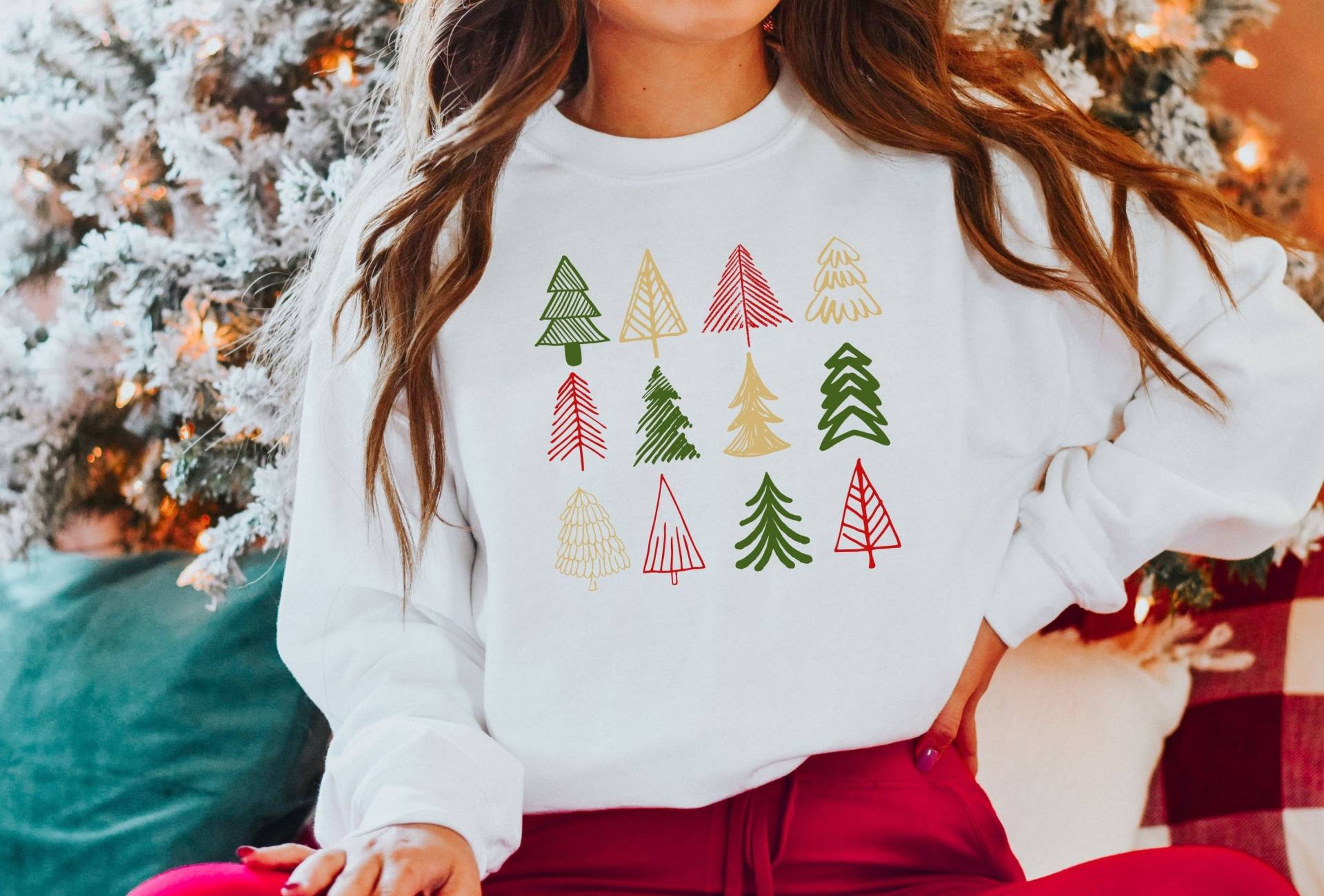 Weihnachtsbaum Sweatshirt, Weihnachtsshirt Für Frauen, Weihnachtsshirt, Süßes Ugly Christmas Sweater Winter von EnchantedLilyDesign