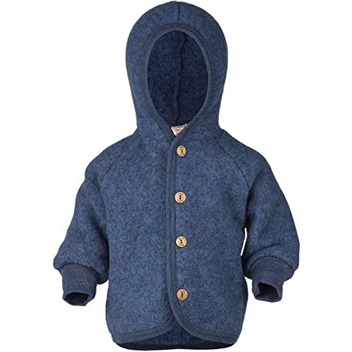 Engel Baby Jacke mit Kapuze Wollfleece (Blau Melange, 98-104) von Engel