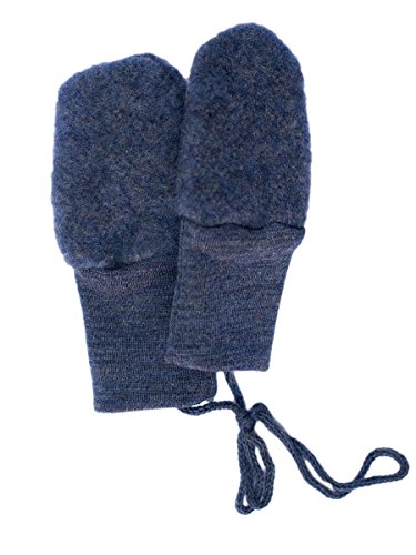 Engel Baby Fäustel ohne Daumen, Fleece, 100% Schurwolle (kbT) (50/56, Blau Melange) von Engel