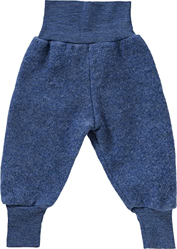 Baby Hose Fleece, 100% Schurwolle, Engel Natur mit Nabelbund, Blau Melange, 50/56 von Engel