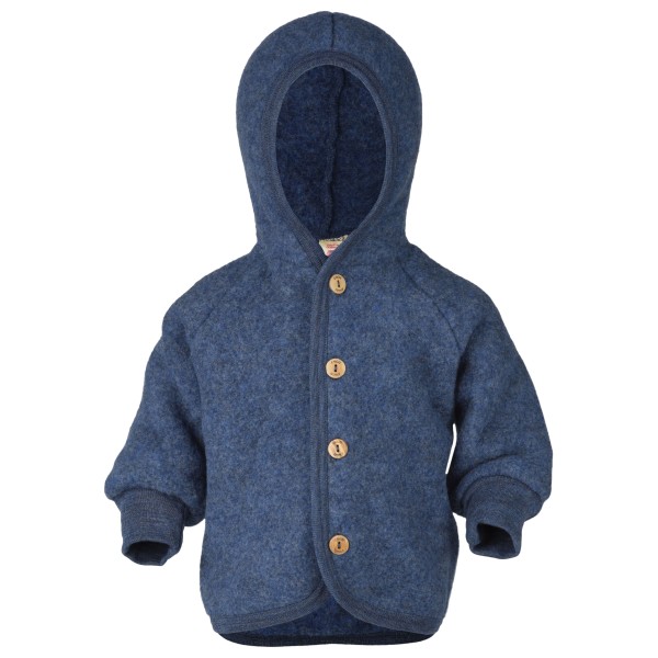 Engel - Kinder Kapuzenjacke mit Holzknöpfen - Wolljacke Gr 86/92 blau von Engel