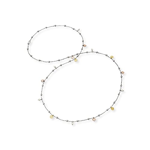 Engelsrufer Damen Halskette Little Joy aus Sterling Silber in Tricolor mit Charm Elementen in silber, gold und roségold - Länge: 80cm von Engelsrufer