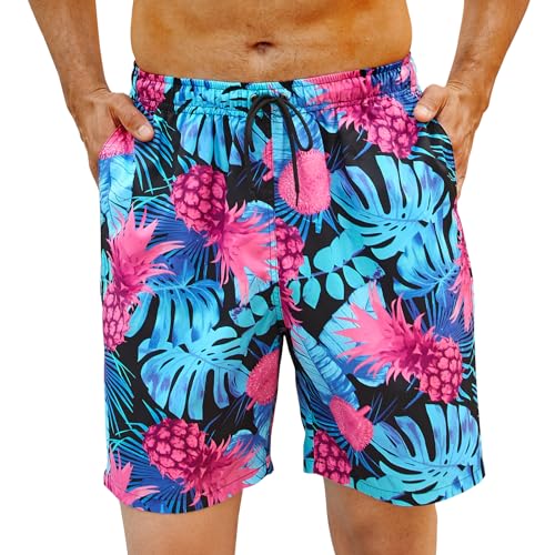 Enlision Badehosen für Herren Badeshorts Hawaii Badehose Schnelltrocknend Sommer Freizeit Hose Kurz Strandshorts Surf Strand Ananas Shorts Männer L von Enlision