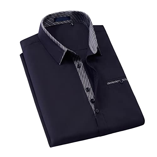 Enlision Herren Hemden Regular Fit Langarm Freizeit Hemd Business Hemden Herrenhemd Marineblau M von Enlision