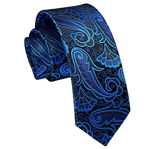 Enlision Paisley Herren Krawatte Blau Schmale Krawatte Seide Krawatten für Formelle Büro oder Hochzeit Business 6cm von Enlision