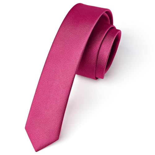 Enlision Krawatte Rosa Schmal Seide Krawatten für Herren Einfarbig Schlips Fuchsia Hochzeit Party Krawatte 4cm Formelle Elegante Business von Enlision