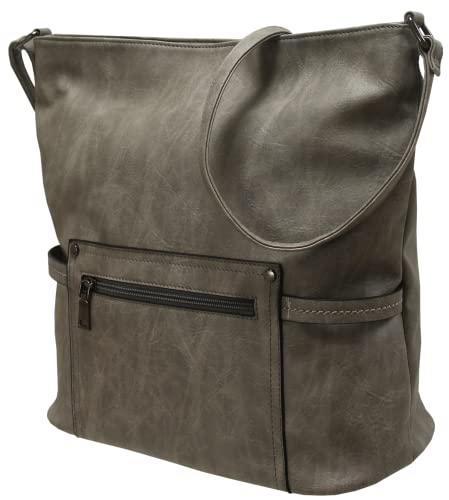 Envy Damen Nv505 Klassische Schultertasche, grau von Envy