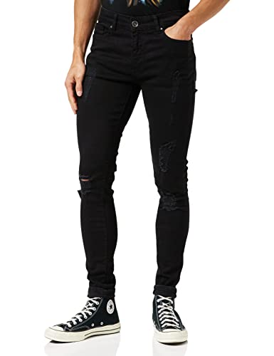 Enzo Herren Ez383 Skinny Jeans, Schwarz (Black Black), W30/L30 (Herstellergröße: 30S) von Enzo