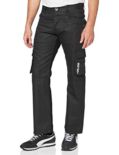 Enzo Herren Straight Jeans KZ103, Schwarz (Black Black), Gr. W38/L30 (Herstellergröße: 38S) von Enzo