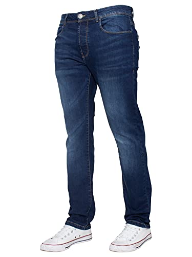 NEU Enzo Herren DESIGNER STRETCH SKINNY SLIM BLAU JEANS Jeans alle Bundweiten - dunkel steinwäsche, 34W x 34L von Enzo