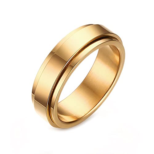 Epinki Fidget Ringe, Edelstahl Ringe für Herren Damen Vintage Breit Silber Ringe Verlobung Freundschaftsring Ringe Männer Herren Edelstahl Drehbarer Ringe, Gr.60 (19.1) von Epinki