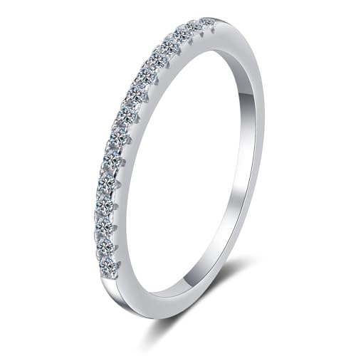 Epinki Verlobungsring 18K Au750 Weiß Gold, Klassiker Rund 0.15ct Labor Erstellt Diamant Partnerringe, Gold 750 Damen Trauringe Echt Gold, Gr.52 (16.6) von Epinki