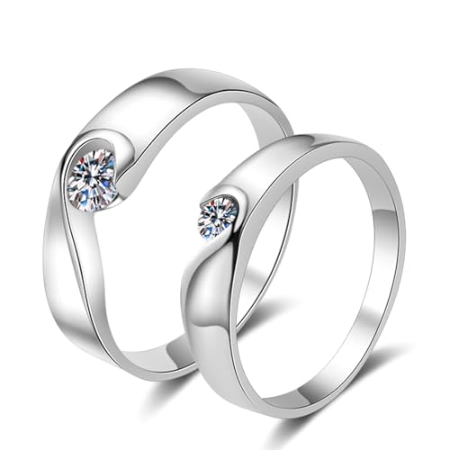 Epinki Weißgold 750 Antragsring, Klassiker Rund 0.1ct Labor Erstellt Diamant Trauringe, 18K Damen Partnerringe Echtschmuck, Gr.58 (18.5) von Epinki