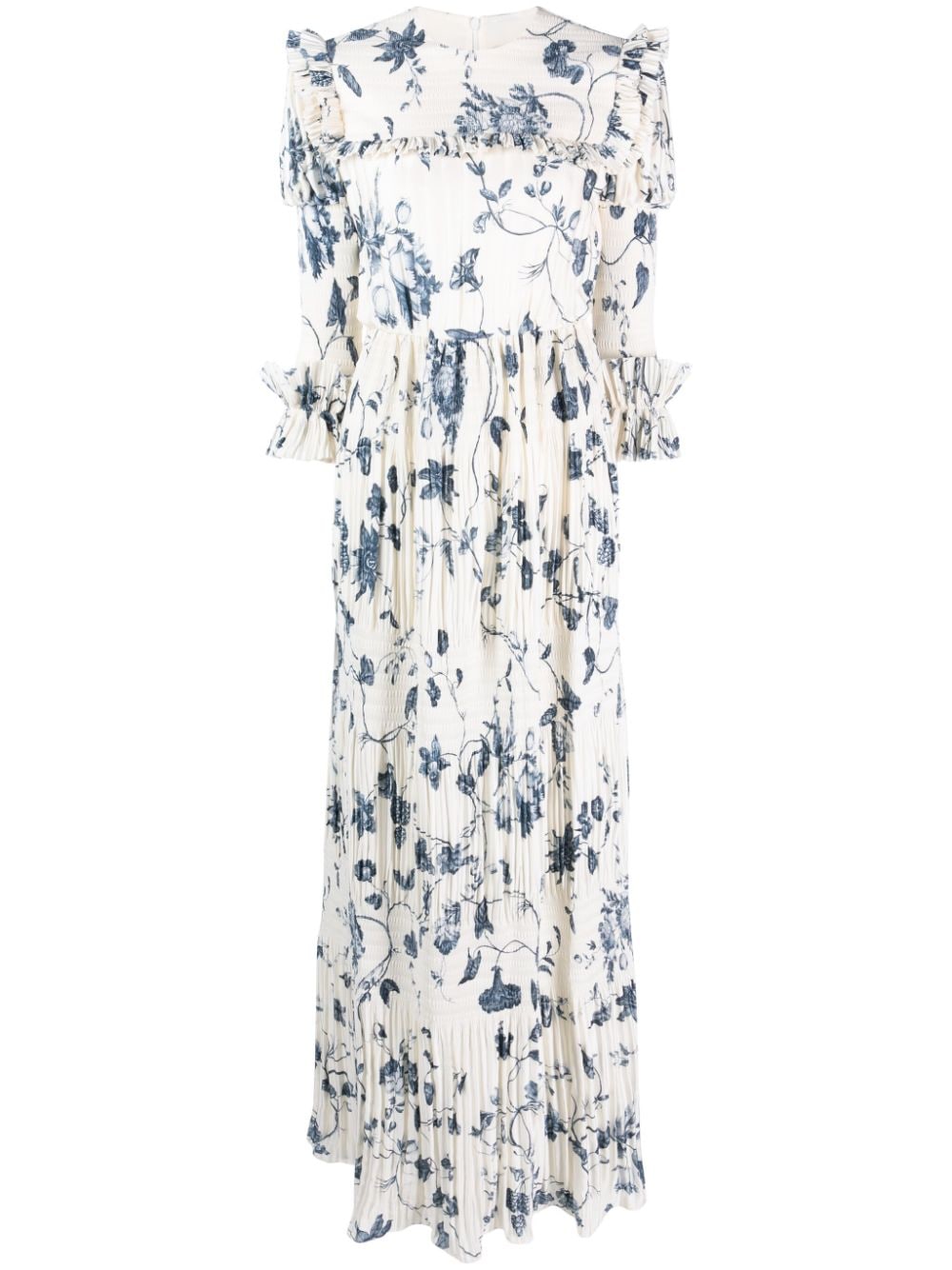 ERDEM Maxikleid mit Blumen-Print - Weiß von ERDEM