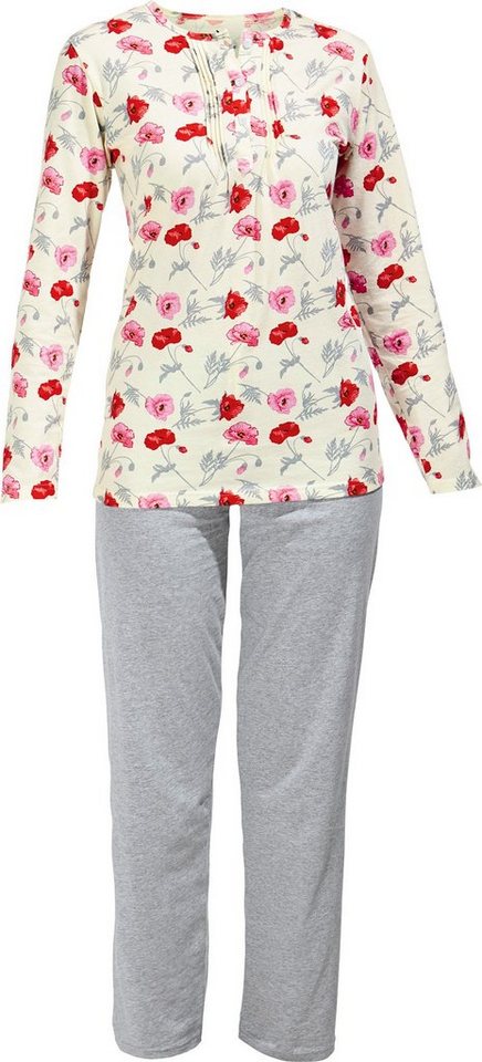 Erwin Müller Pyjama Damen-Schlafanzug Single-Jersey Blumen von Erwin Müller