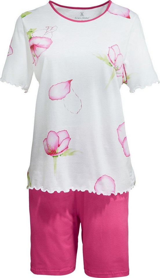 Erwin Müller Pyjama Damen-Shorty Single-Jersey Blumen von Erwin Müller